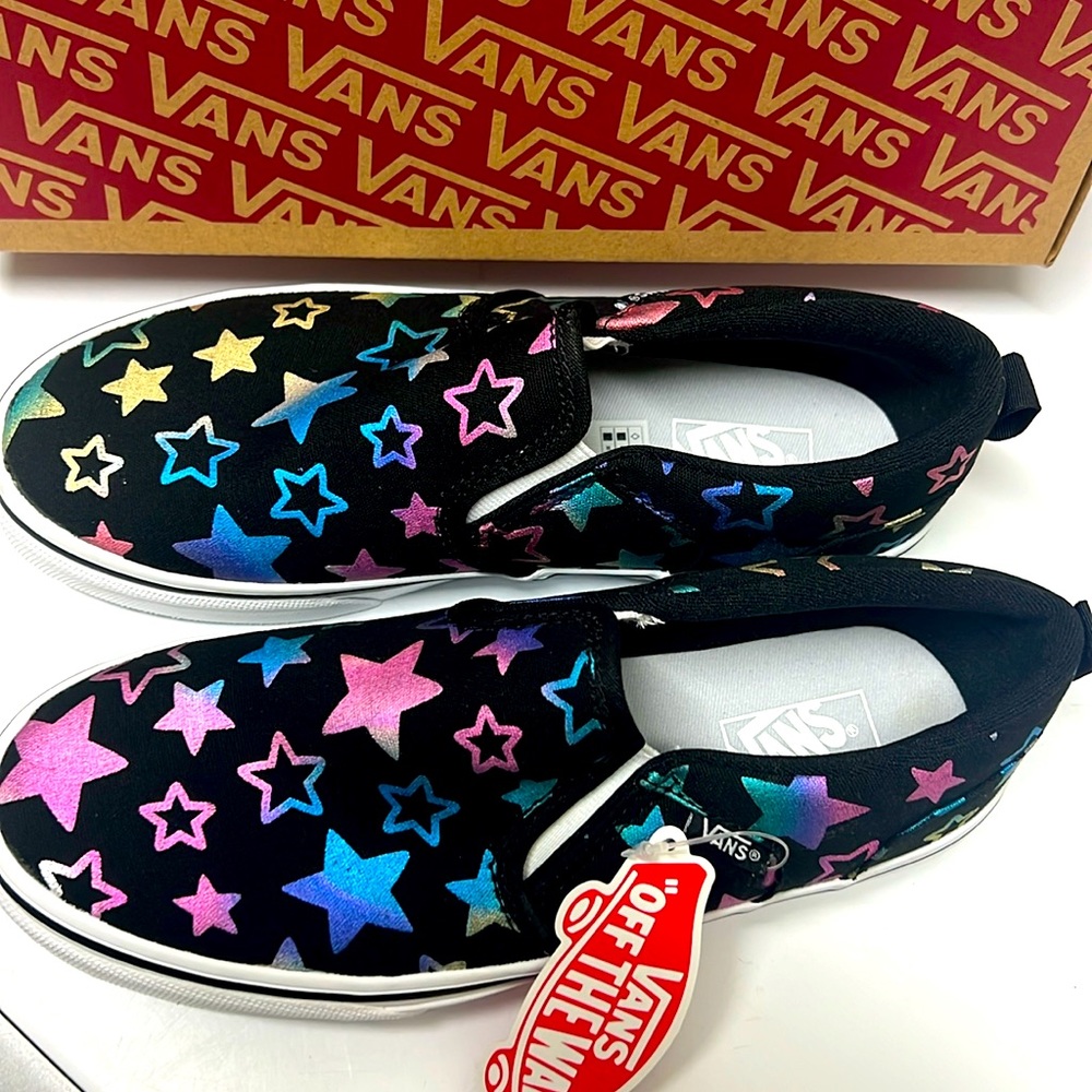 Asher size 5 Foil Stars Vans in Black